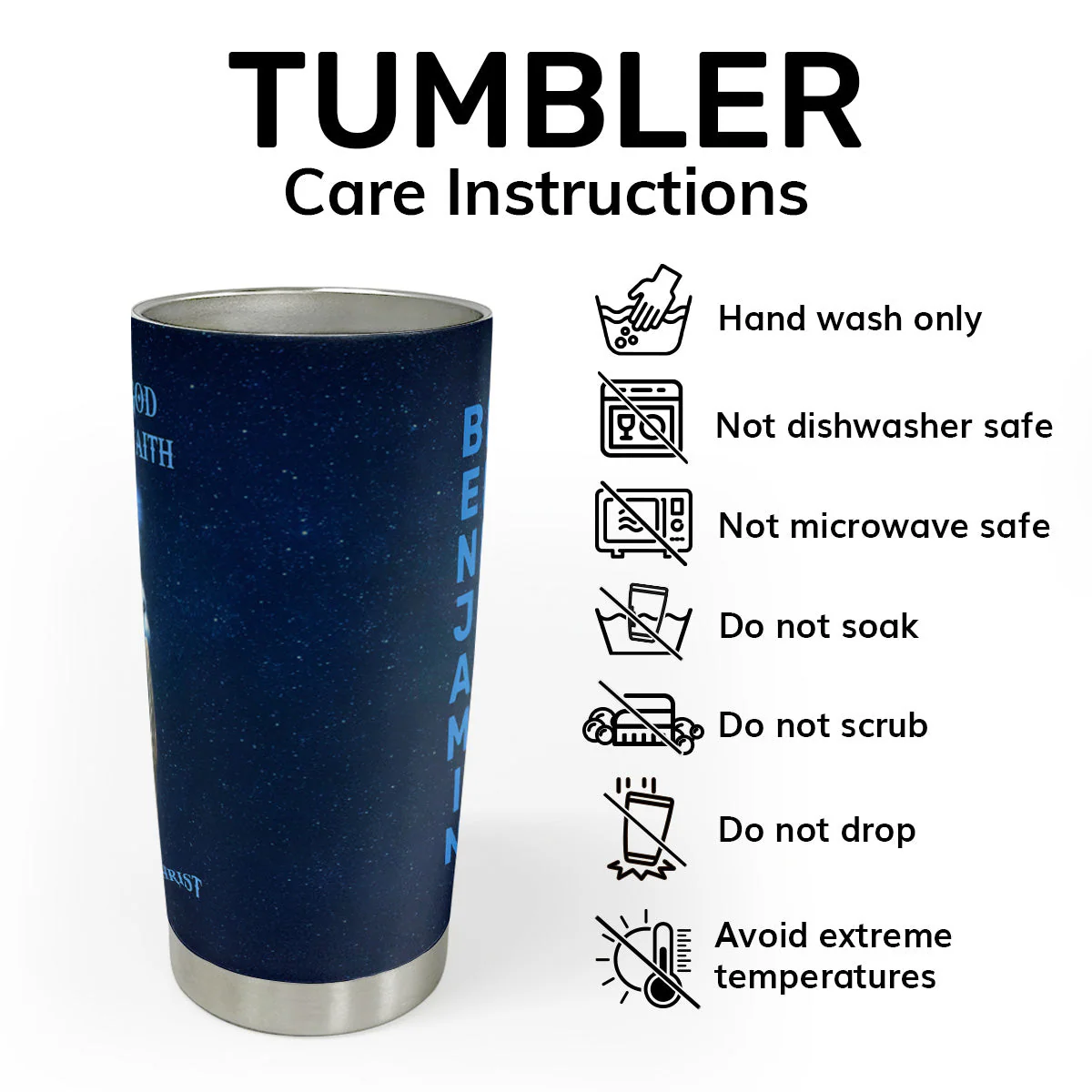 A Man Of God, A Child Of Faith - Personalized Stainless Steel Tumbler - Gift For Him | HN02 - Image 4