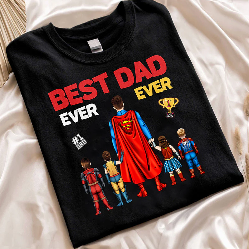 Super Hero Champion Cup Hero Best Dad Ever Ever - Gift For Father - Personalized Unisex Shirt CL02 - Image 3