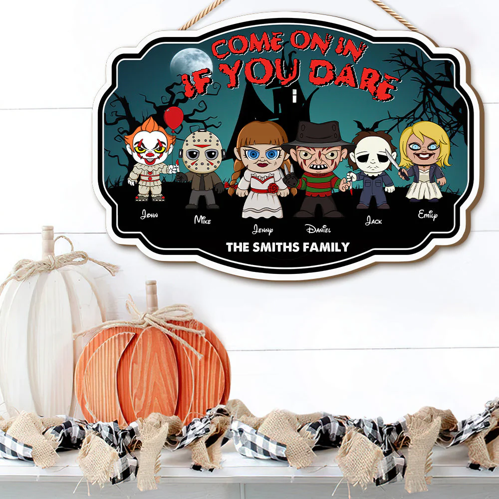 Come On In If You Dare - Personalized Wood Sign - Horror Movie Family, Kids, Halloween Gift | CL61 HH01 - Image 4