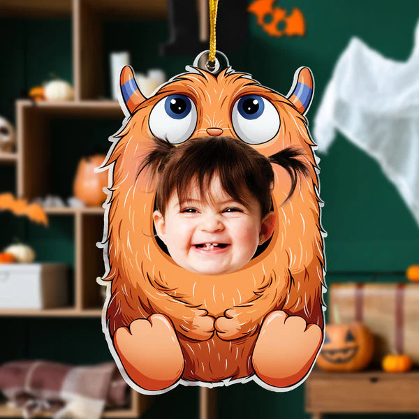 Custom Photo Monster Costumes Kid Halloween - Gift For Family - Personalized Acrylic Ornament NA94 - Image 3