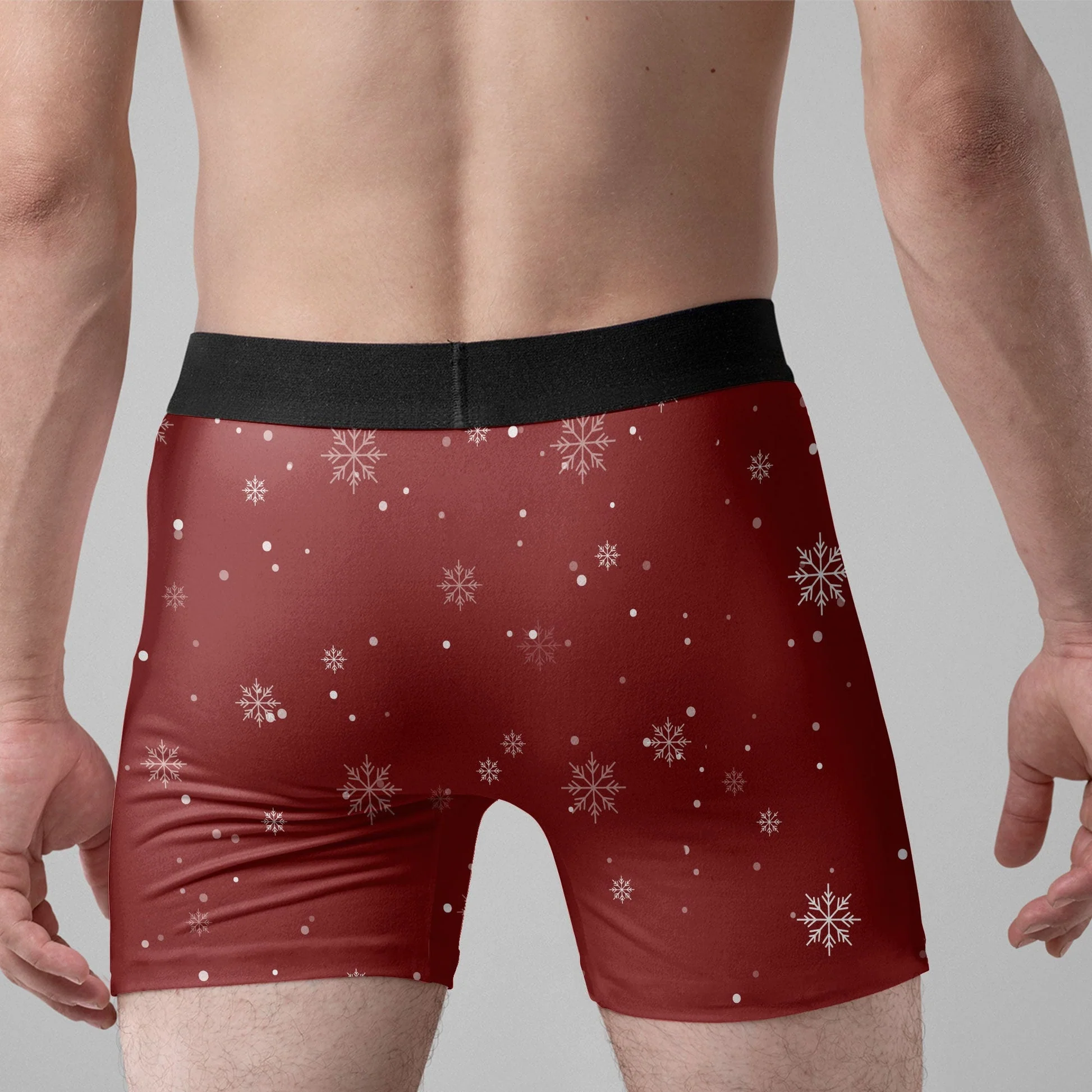 Custom Photo Only Her Can Jingle These Bells - Gift For Boyfriend, Husband, Anniversary - Funny Personalized Custom Boxer Briefs, Men's Boxers - Image 3