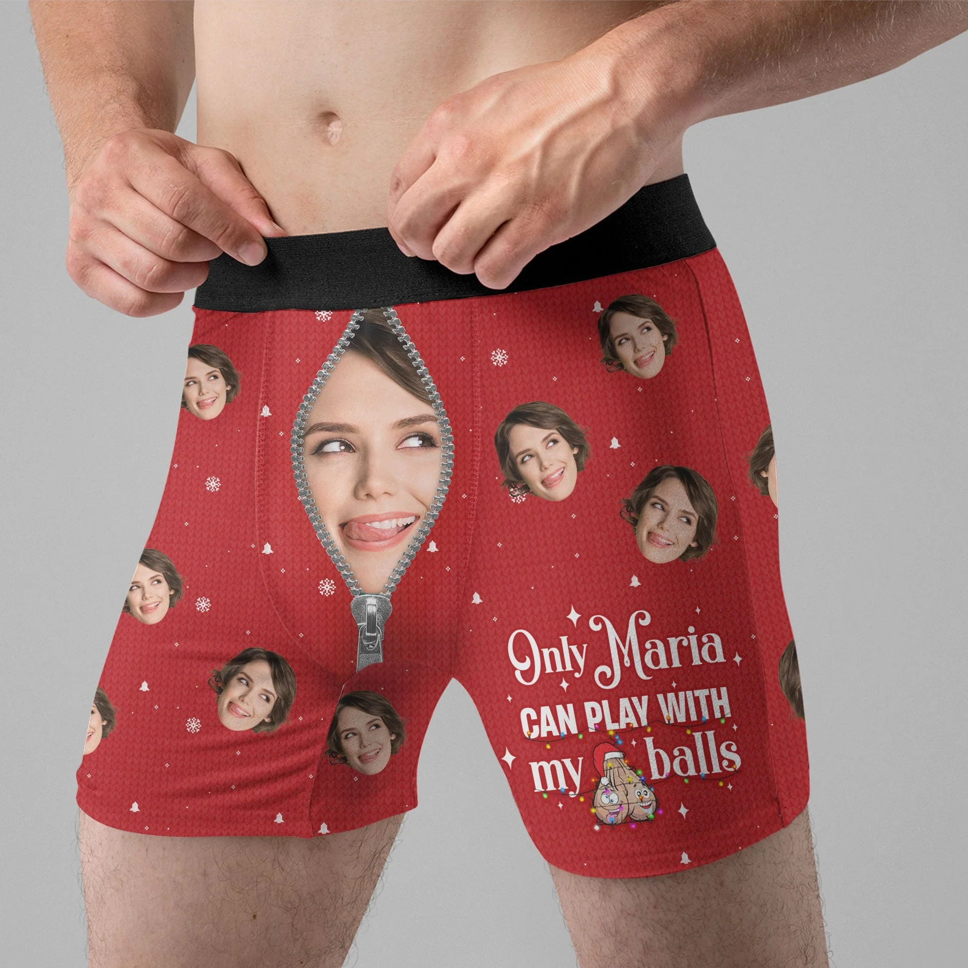 Custom Photo Property Of Girlfriends - Gift For Boyfriend, Husband, Anniversary - Funny Personalized Custom Boxer Briefs, Men's Boxers - Image 3