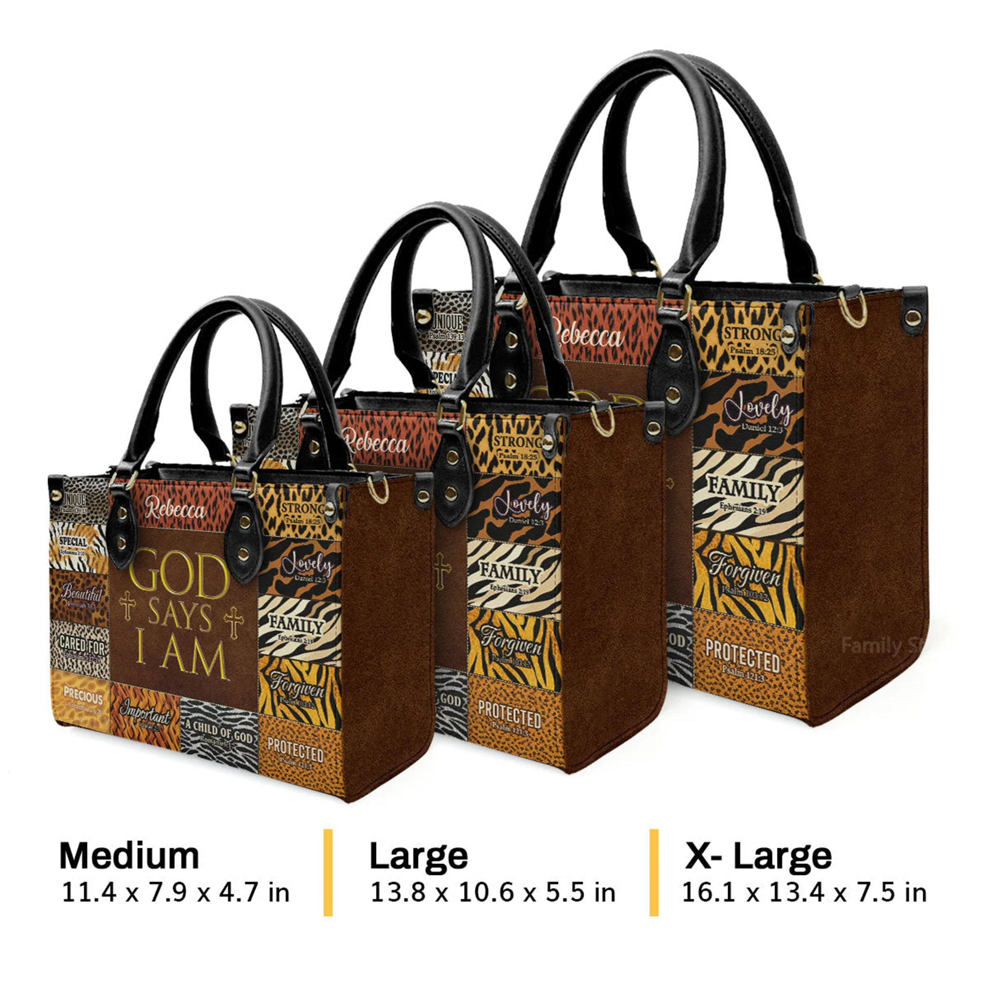 God Says I Am Unique - Thoughtful Gift For Christians - Personalized Leather Handbag With Handle - AT4080967 - Image 4