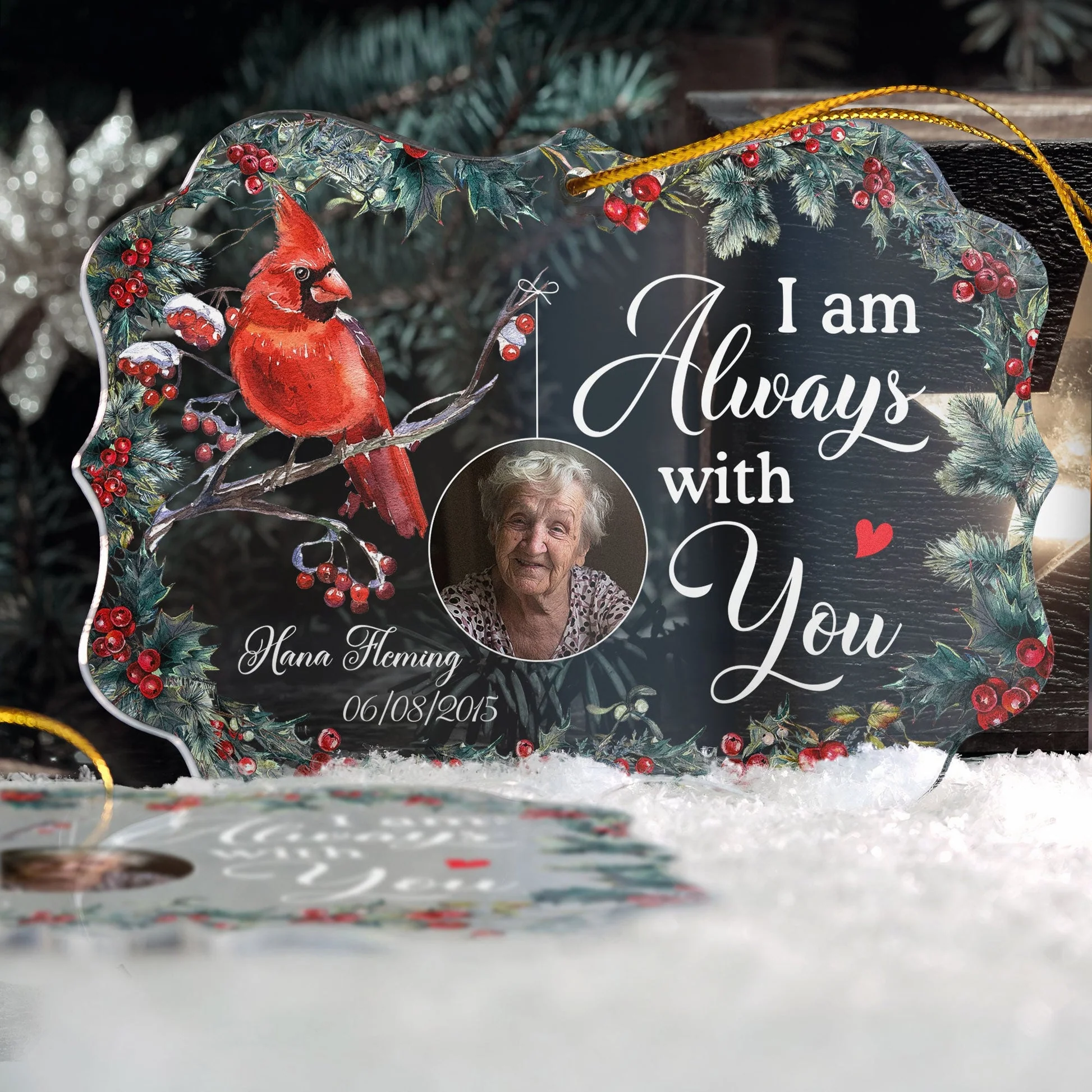 Heaven Is A Beautiful Place - Personalized Memorial Photo Ornament PT CU4092625 - Image 3