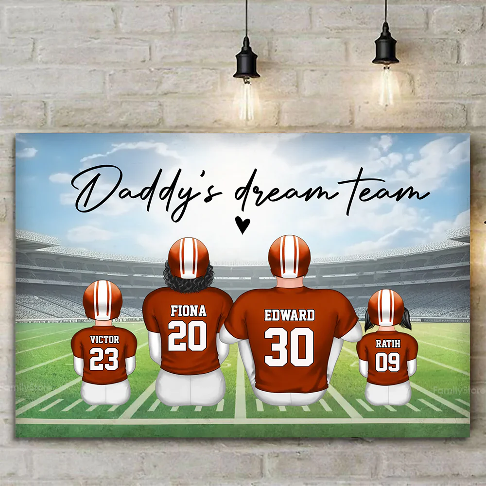 I Scored A Touchdown By Getting You Dad - Gift For Family, Football Lovers - Personalized Canvas Poster - SPCL02 NA94 - Image 3