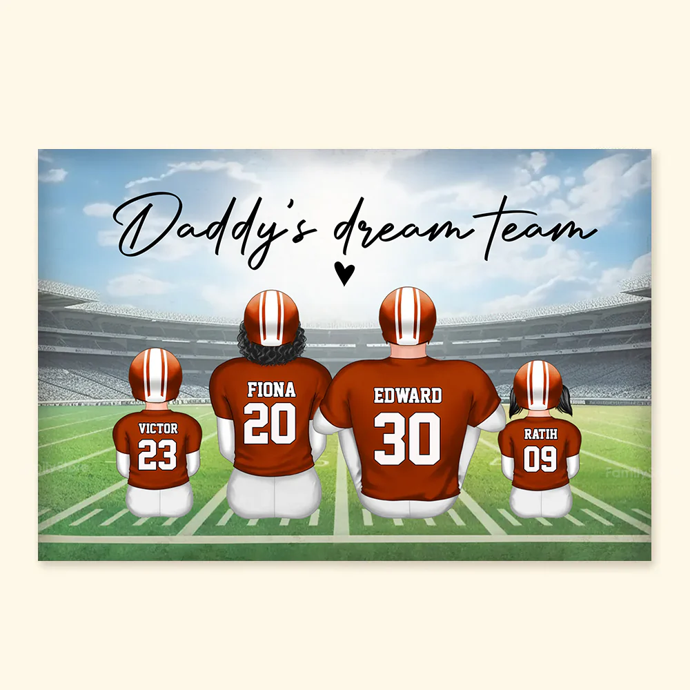 I Scored A Touchdown By Getting You Dad - Gift For Family, Football Lovers - Personalized Canvas Poster - SPCL02 NA94 - Image 4