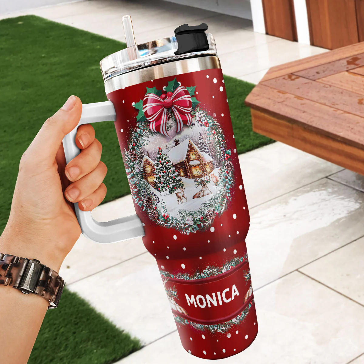 Jesus Is Reason For The Season | Personalized Stainless Steel Tumbler - Image 5