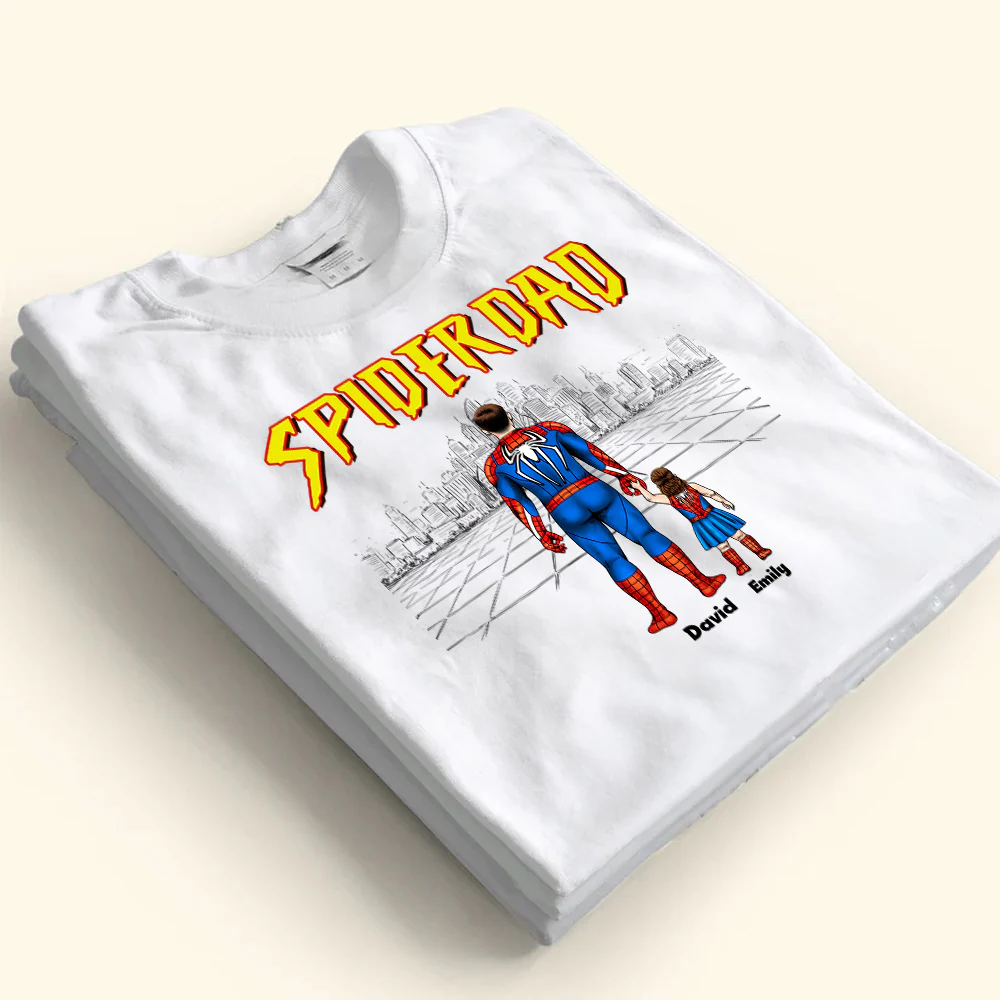 My Father My Superhero SpiderDad Version - Gift For Father's Day - Personalized TShirt - Image 4