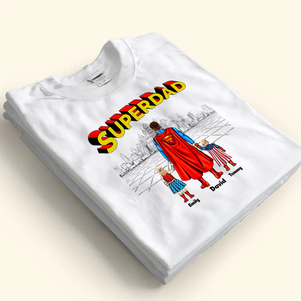My Father My Superhero SuperDad Version - Gift For Father's Day - Personalized TShirt - Image 4