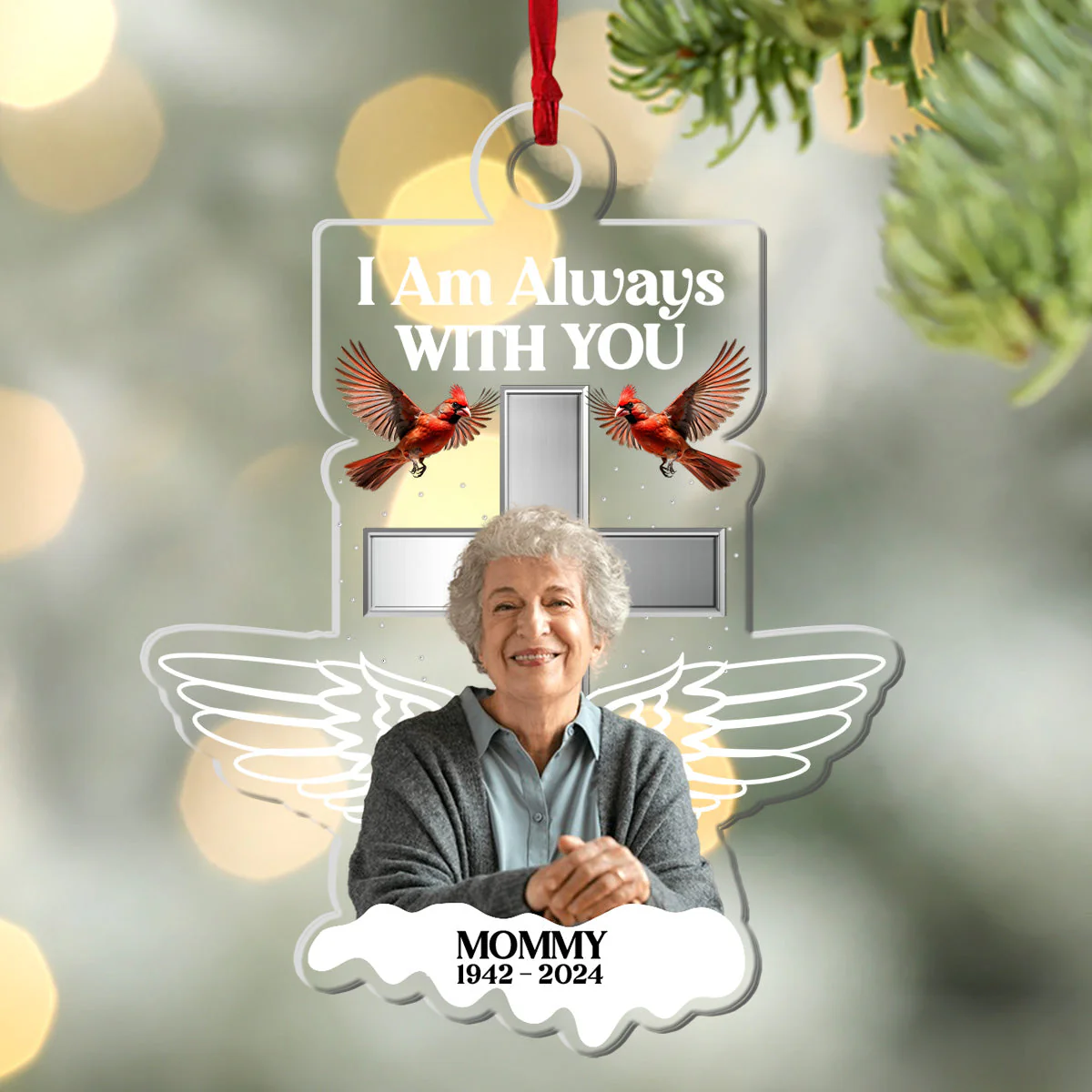 Always With You Family - Personalized Memorial Photo Ornament NL122 - Image 3