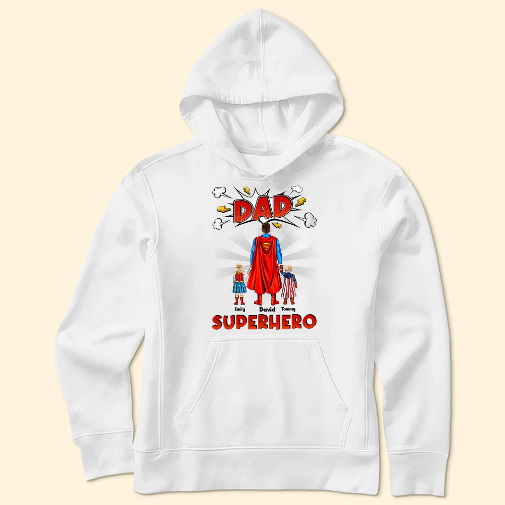 Thanks For Being Our Superhero - Gift For Dad, Husband, Father's Day - Personalized TShirt - Image 5