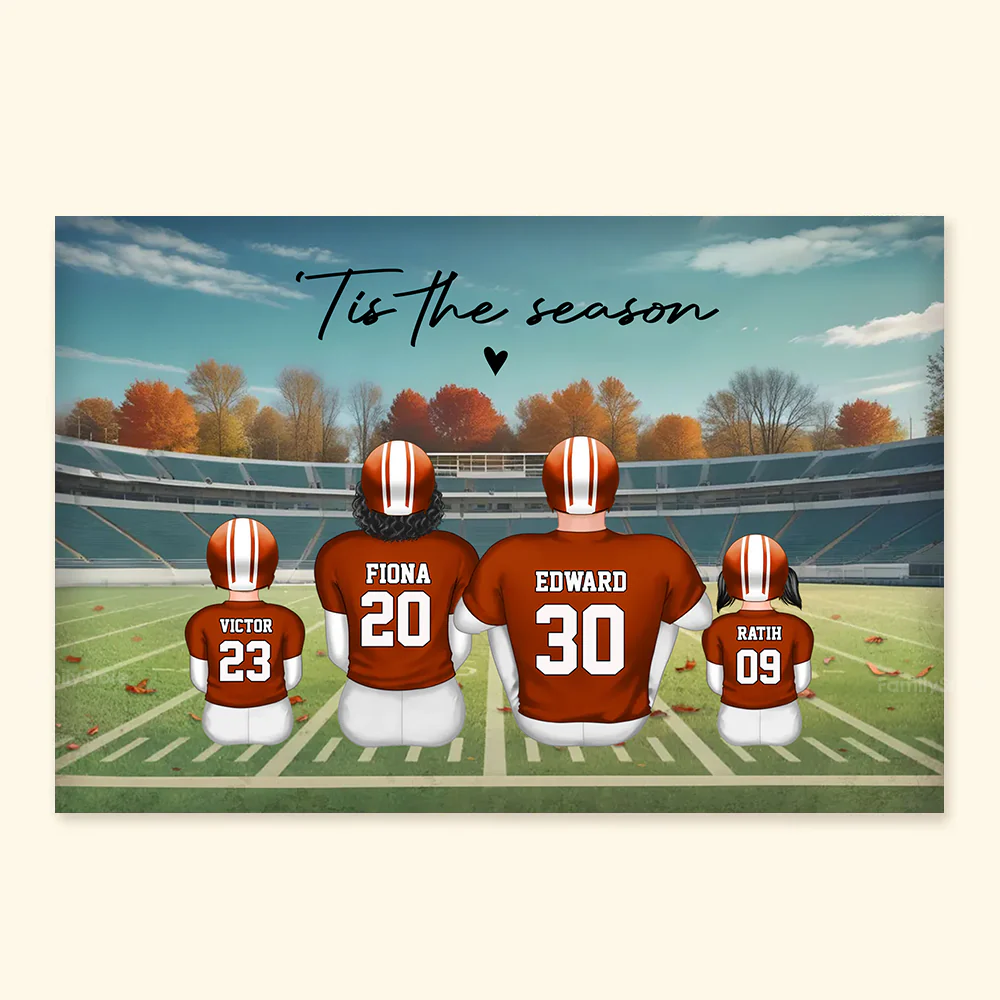 Tis Fall Season Family Sitting Back - Gift For Family, Football Lovers - Personalized Canvas Poster - SPCL02 NA94 - Image 4
